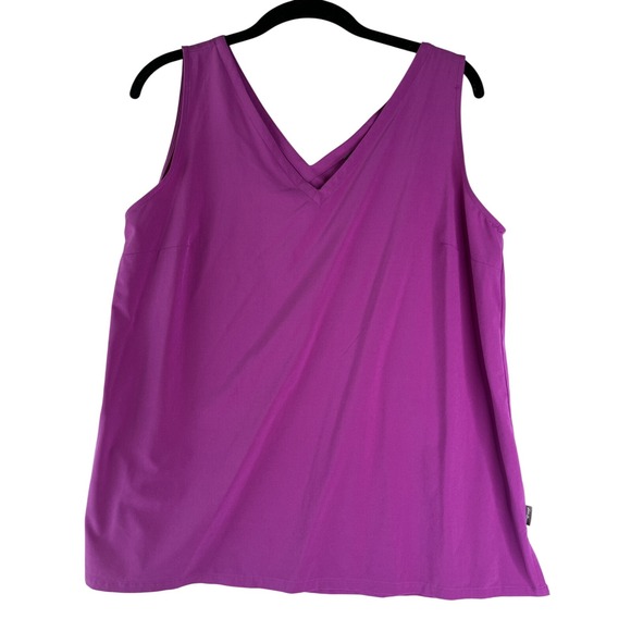Eddie Bauer Stretch Purple Pullover V-Neck Performance Athletic Tank Top Sport M - Picture 1 of 4